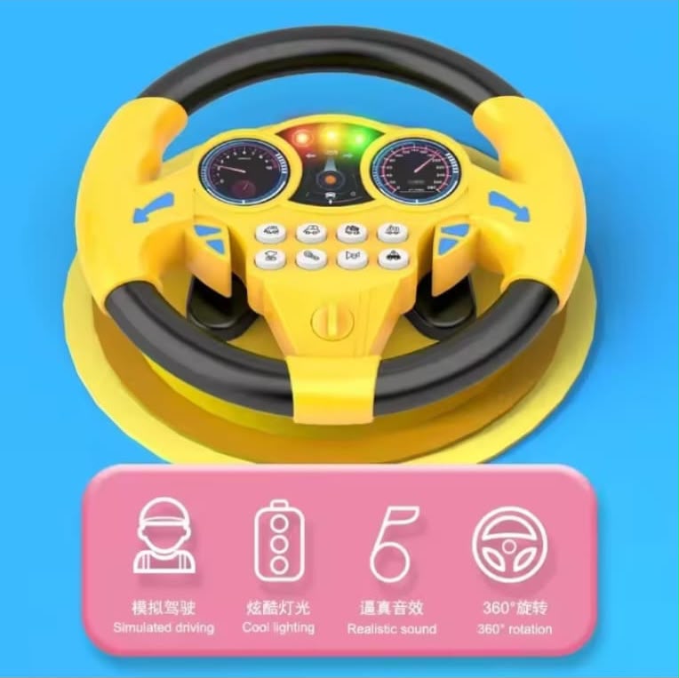 🚗 Kids Car Steering Wheel Toy | Real Driving Fun for Kids 😍